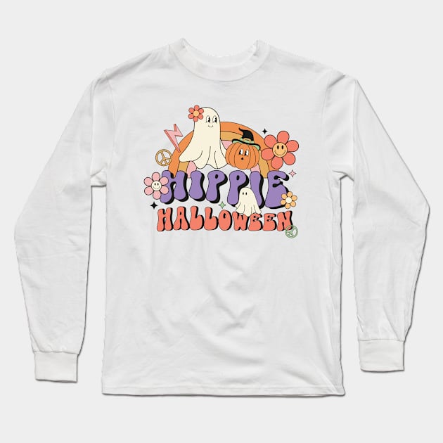 Hippie Halloween Long Sleeve T-Shirt by LMW Art